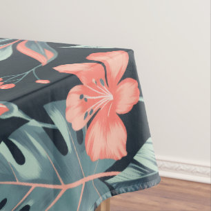 Nappe Fleurs et feuilles tropicales à grande échelle