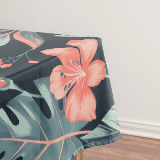 Nappe Fleurs et feuilles tropicales à grande échelle