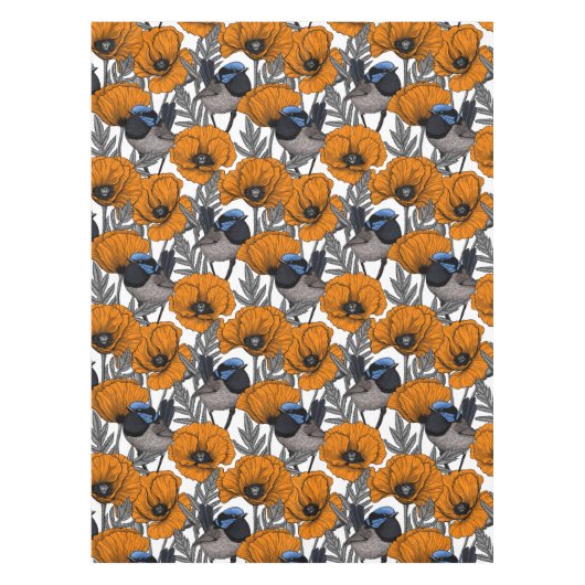 Nappe Fleurs et fleurs de pavot orangé 2 (Devant)