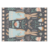 Nappe Fleurs et lapin de Pâques art populaire scandinave (Devant (Horizontal))