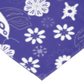 Nappe Fleurs et papillons bleu et blanc motif (Angle)