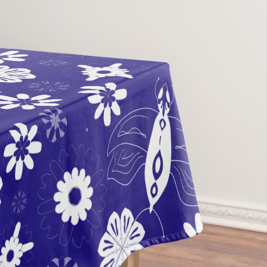 Nappe Fleurs et papillons bleu et blanc motif (In Situ)