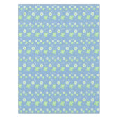 Nappe Fleurs Faisées Pastel Vert Blanc Sur Bleu Pastel (Devant)