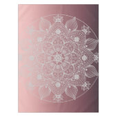 Nappe Fleurs, Feuilles, Dentelle Blanche Floral Mandala  (Devant)
