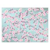 Nappe Fleurs florales de cerisier rose Turquoise (Devant (Horizontal))