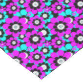 Nappe Fleurs florales en néon Motif violet et turquoise (Angle)
