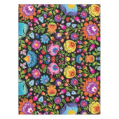 Nappe Fleurs folkloriques Wycinanki noir   (Devant)