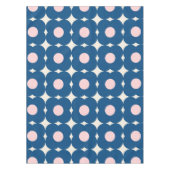 Nappe Fleurs géométriques rétro mignonnes Motif bleu et  (Devant)