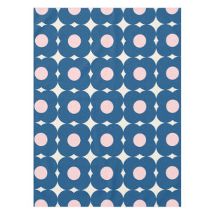 Nappe Fleurs géométriques rétro mignonnes Motif bleu et 