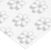 Nappe Fleurs Gris Clair et Blanc sur Fond Blanc (Angle)