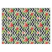 Nappe Fleurs hawaïennes tropicales Chevron Arrière - pla (Devant (Horizontal))