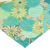 Nappe FLEURS JAPONAISES ANCIENNES Aqua Blue Green Floral (Angle)