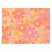 Nappe Fleurs Jardin Rétro Super Floral Rose Jaune (Devant (Horizontal))