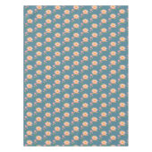 Nappe Fleurs Lys d'eau rose sur bleu (Devant)