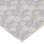 Nappe Fleurs marguerites blanches sur un pois brun beige (Angle)
