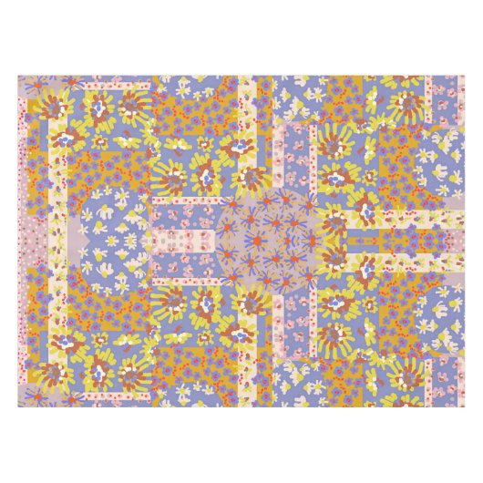 Nappe Fleurs marguerites modernes en Patchwork sur Périw (Devant (Horizontal))