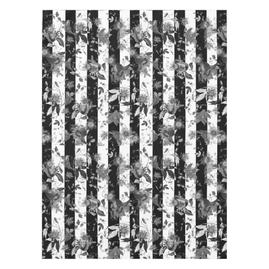Nappe Fleurs Maximalistes Blancs Noirs (Devant)