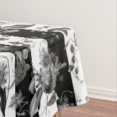 Nappe Fleurs Maximalistes Blancs Noirs (In Situ)