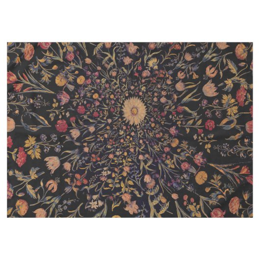 Nappe Fleurs médiévales en noir (Devant (Horizontal))