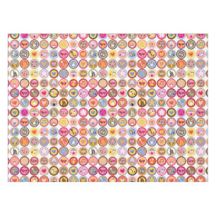 Nappe fleurs mignonnes, oiseaux, motif de coeurs