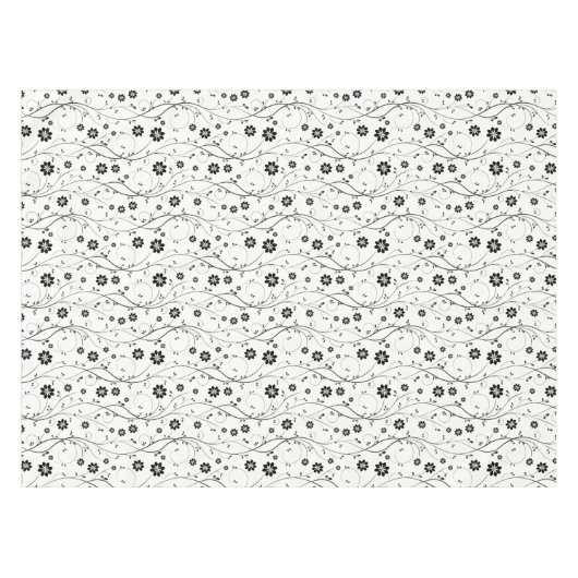 Nappe Fleurs noires délicates (Devant (Horizontal))