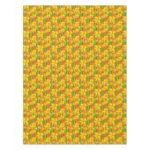 Nappe Fleurs orange jaune rétro des années 1970 (Devant)