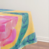 Nappe Fleurs orange rose Feuille Motif d'aquarelle (In Situ)