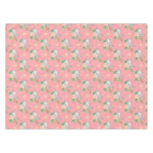 Nappe Fleurs printanières de lapin vintage Peach Pâques  (Devant (Horizontal))