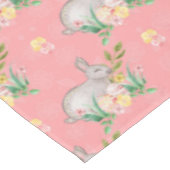 Nappe Fleurs printanières de lapin vintage Peach Pâques  (Angle)