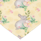 Nappe Fleurs printanières lapin vintage Pâques Jaunes (Angle)