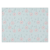 Nappe Fleurs Rétro Atomiques Vert Rose (Devant (Horizontal))