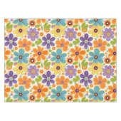 Nappe Fleurs rétro Lilac orange et vert (Devant (Horizontal))