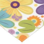 Nappe Fleurs rétro Lilac orange et vert (Angle)