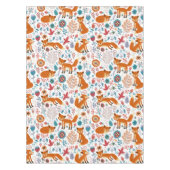 Nappe Fleurs Rétro mignonnes Foxes & Oiseaux Motif (Devant)