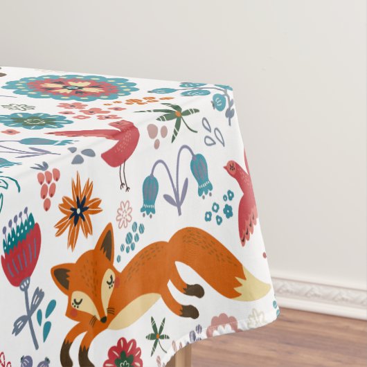 Nappe Fleurs Rétro mignonnes Foxes & Oiseaux Motif (In Situ)