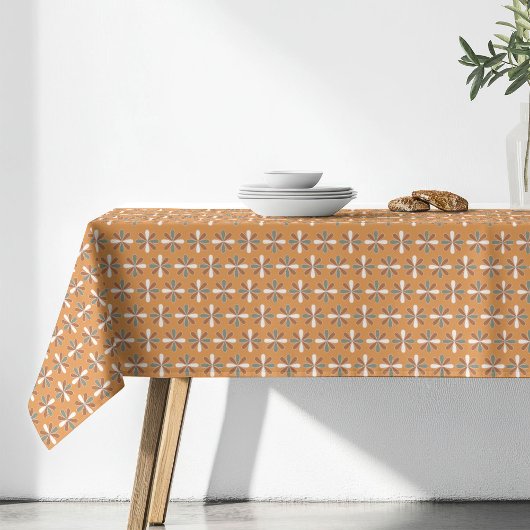 Nappe Fleurs Rétro Style Terracotta Marron