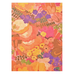 Nappe Fleurs rose vintage Aquarelle botanique