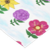 Nappe Fleurs rose violet jaune (Angle)