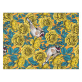 Nappe Fleurs roses et oiseaux dorés (Devant (Horizontal))