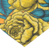 Nappe Fleurs roses et oiseaux dorés (Angle)