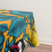 Nappe Fleurs roses et oiseaux dorés (In Situ)