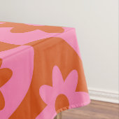 Nappe Fleurs roses et orange sur coquille milieu de sièc (In Situ)