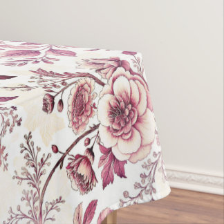 Nappe fleurs roses et rouge foncé