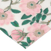 Nappe Fleurs Roses roses et Motif Feuille vert (Angle)