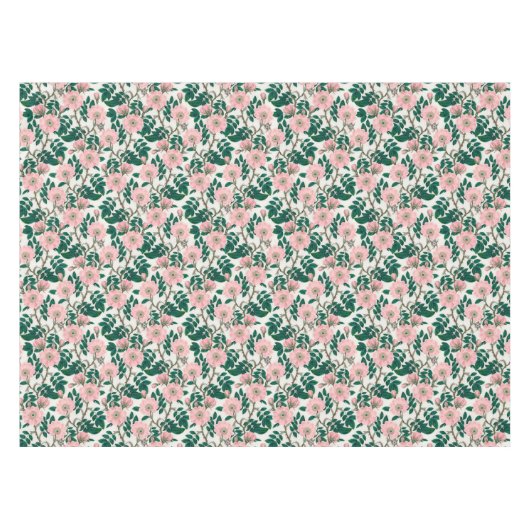Nappe Fleurs Roses roses et Motif Feuille vert (Devant (Horizontal))