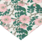 Nappe Fleurs Roses roses et Motif Feuille vert (Angle)