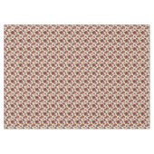 Nappe Fleurs roses rouges et or sur bandes tan (Devant (Horizontal))