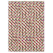 Nappe Fleurs roses rouges et or sur bandes tan (Devant)