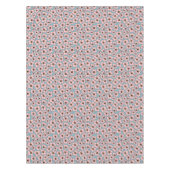 Nappe Fleurs roses sur fond bleu sarcelle (Devant)
