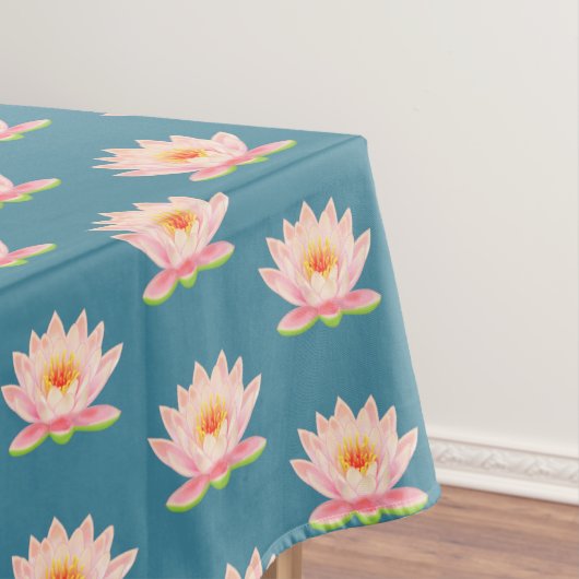 Nappe Fleurs roses sur Turquoise (In Situ)